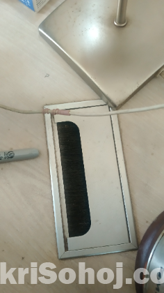 L shaped metal table